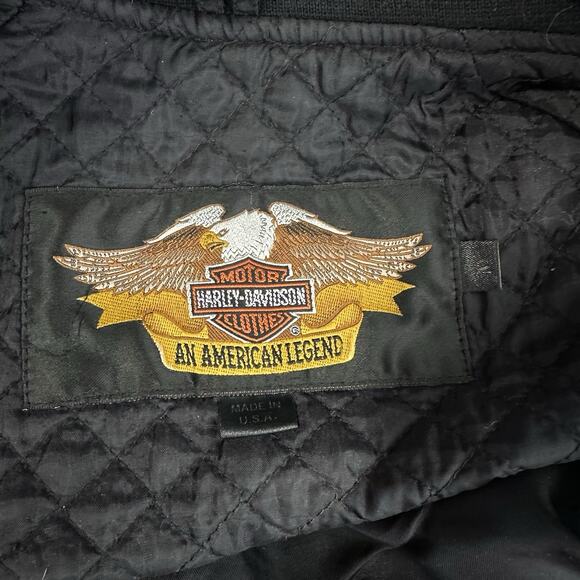 Harley Davidson Black Nylon 100 Year Anniversary 2003 Bomber Jacket Size M - Picture 3 of 7